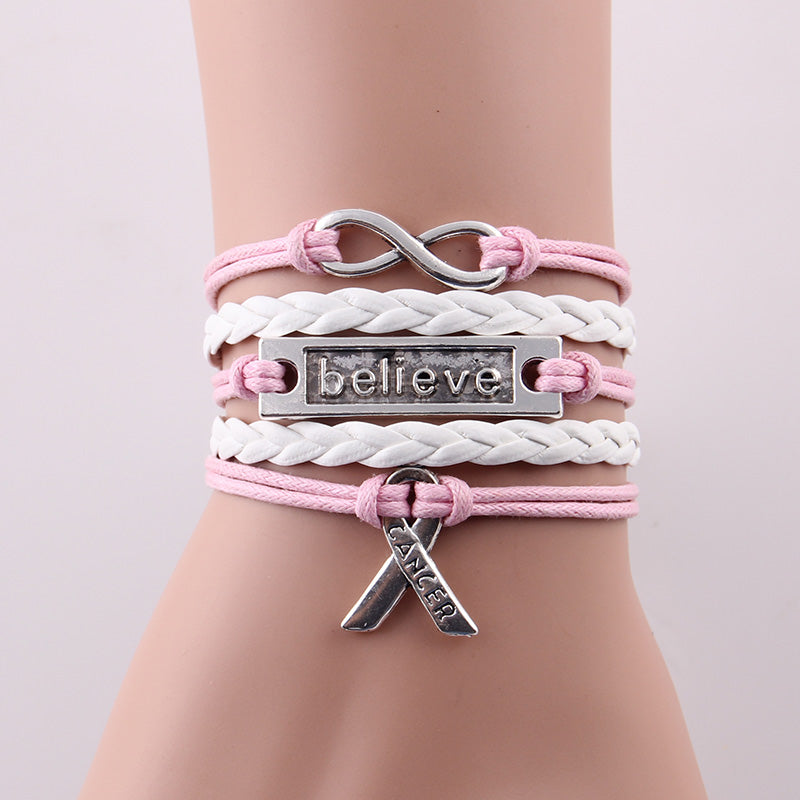 Faith Hope Believe Leather Wrap Bracelets