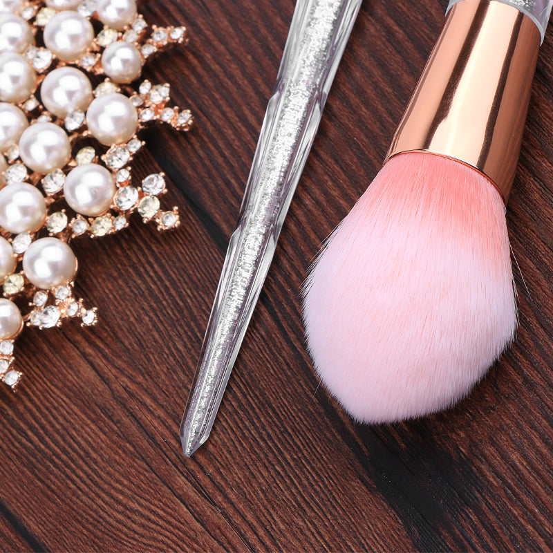 Pink Glittered 7 PC Makeup Brush Set