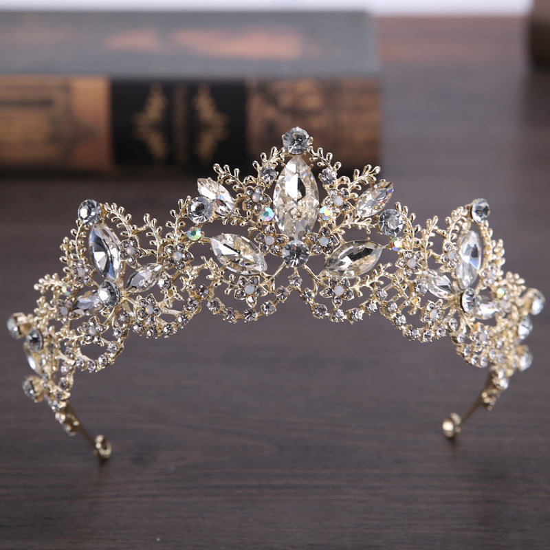 Luxury Crystal Jeweled Princess Crown Tiara for Women Hair Jewelry