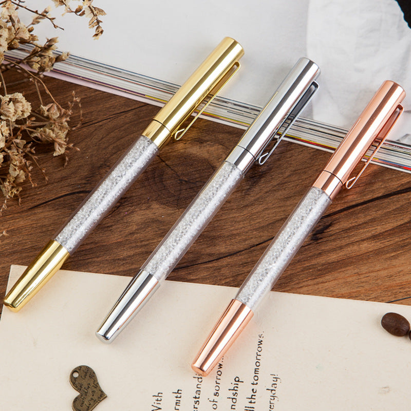 3PCS Set Signature Glitter Pen Office Ball Point Pen Set