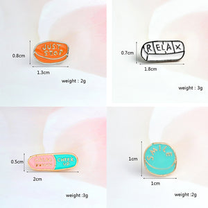 Cheer Up Smile Relax Fun Humor Get Well Brooch Pin Set