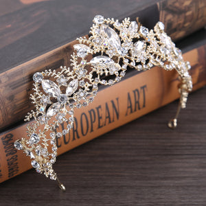 Luxury Crystal Jeweled Princess Crown Tiara for Women Hair Jewelry