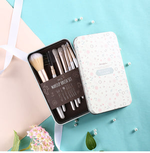 Flowers and Hearts Makeup Box Case Set Kit with Brushes