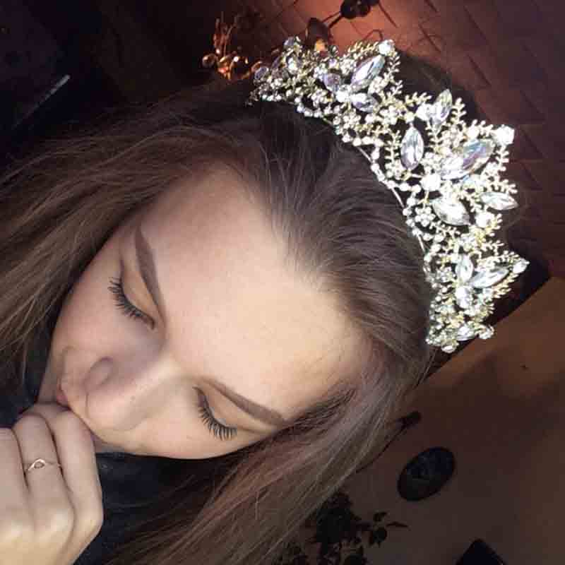 Luxury Crystal Jeweled Princess Crown Tiara for Women Hair Jewelry